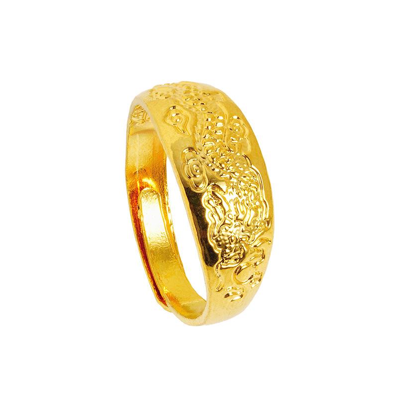 Sand Gold Ring for Women, Long-lasting Color Retention, Niche Sweet Imitation Gold Open Female Ring, Copper Alloy Accessories