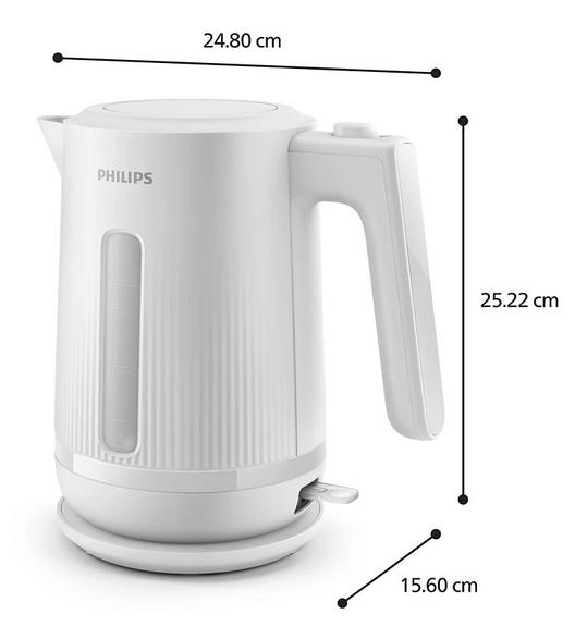 PHILIPS HD9411/00 Series 3000 Cordless Kettle, White