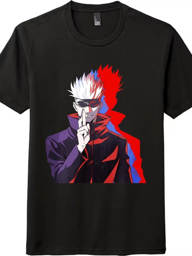 Унисекс футболка Сатору Годжо - Jujutsu Kaisen Аниме Повседневная Стильная Графическая Футболка|Повседневная