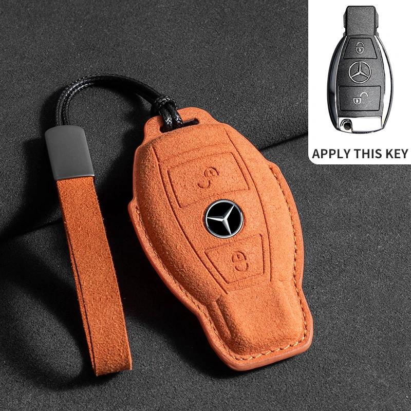 3D FUR Car Key Case Protection For Mercedes Benz E C G M R S Class W204 W212 W176 GLC CLA GLA AMG 2024 Car Key Case Cover Shell DC6