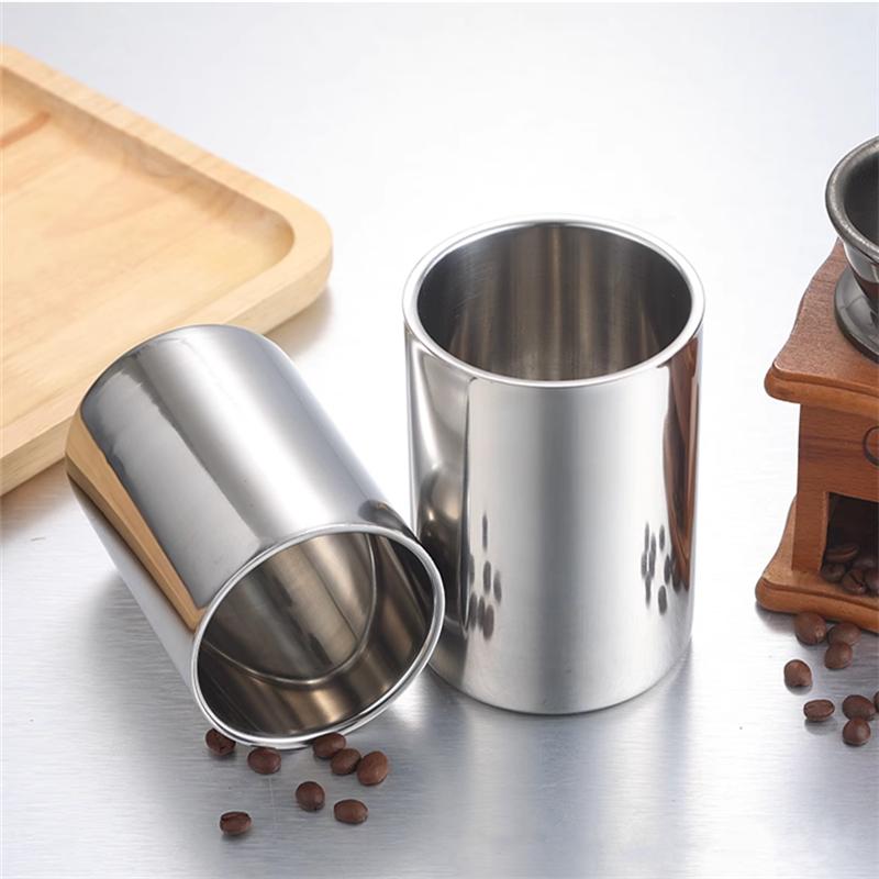 350ml/500ml Stainless Steel Double Wall Beer Mug Silver Coffee Cup Portable Travel Office Water Cups Drinkware Tumbler