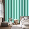 Wallpaper Stripes of sea, white and mint for living room and bedroom 50x1000