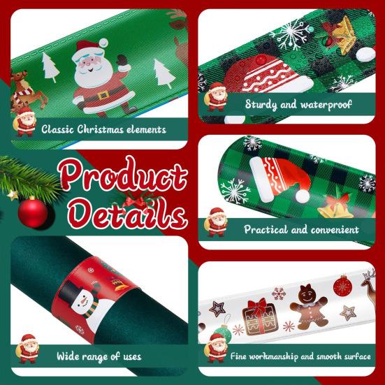 12 шт. держателей для рулонов рождественской упаковочной бумаги, многоразовые зажимы для упаковки рождественских плакатов