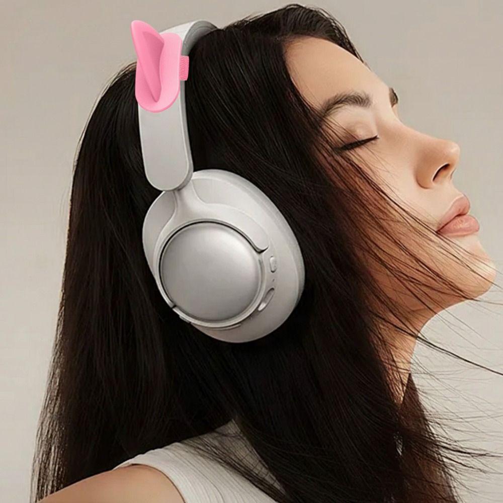 2 Pack Silicone Cat Ears Headphone Decorations Adjustable Headphone Accessories  Girls
