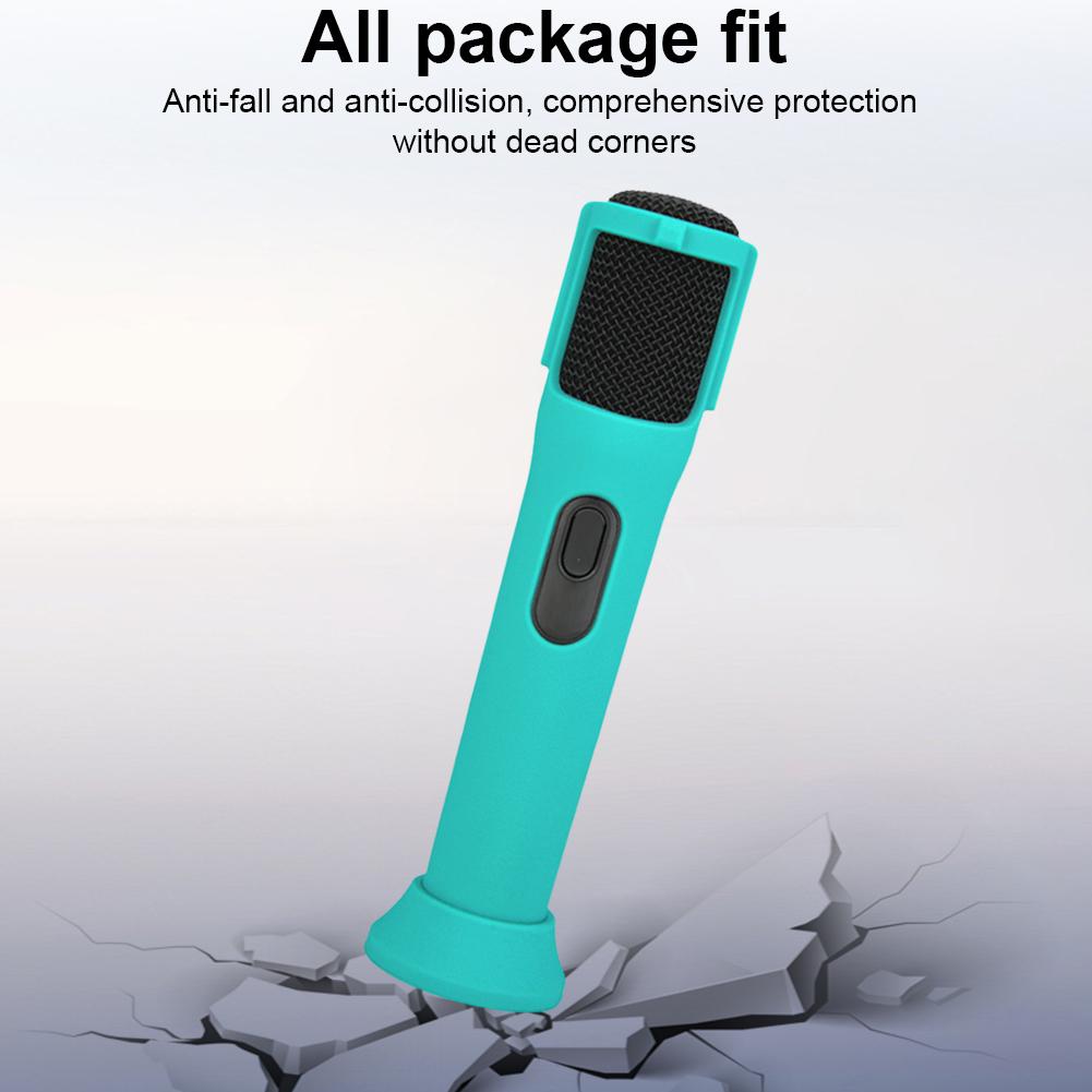 Silicone Protective Case for JBL PartyBox Wireless Microphone Case Anti-Rolling Mic Sleeves Microphone Stand Non-slip Cover