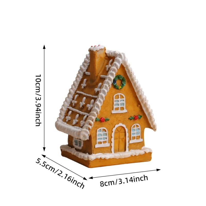 Resin Christmas Village Small House With Light For Seasonal Gift And Decor