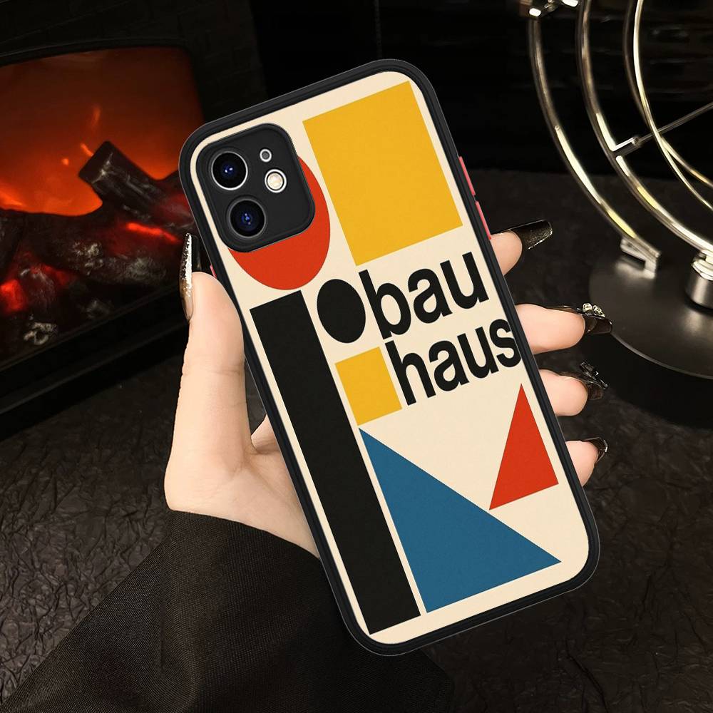 B-Bauhaus Fashion Retro Art For IPhone 16 15 14 13 12 11 Pro Max X XS MAX Plus Translucent Black Phone Cover