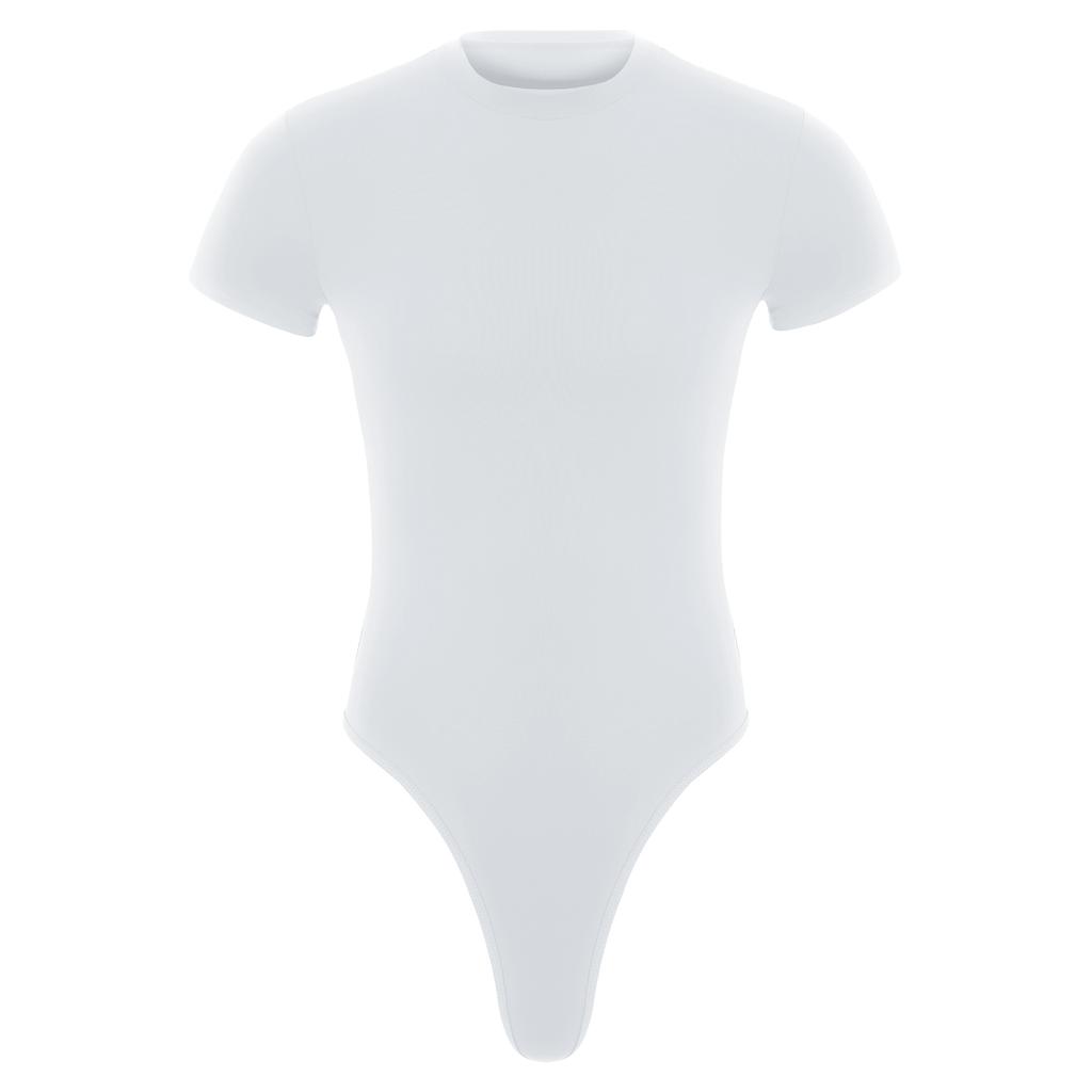Men's One Piece Thongs Bodysuit Short Sleeve Button Crotch Shirt Leotard Snappies Rompers Jumpsuit