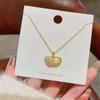 Unique Peach Heart Pearl Necklace Fashionable Clavicle Chain Trendy Oyster Necklace  Evening Party