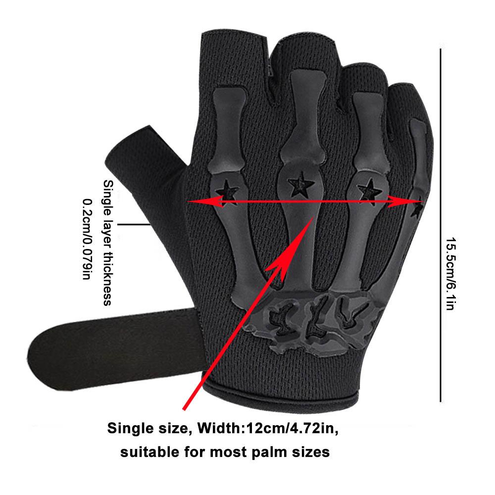 Fingerless Gloves Cycling Non-slip Half Finger Gloves for MTB Bike Outdoor Sports Exercise Skate Skateboard Roller Skating