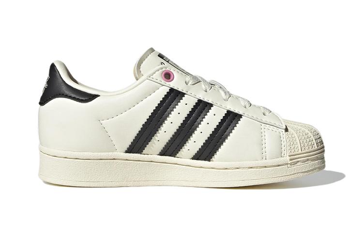 adidas Оригиналы SUPERSTAR C Удобные Износостойкие Низкие Кеды для Скейтборда Бежевые Детские Возраст 3 7 Лет GZ1754