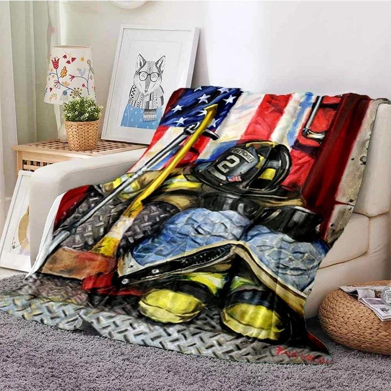 Throw Blanket Fleece Warm Cozy Soft for Couch Bed TV Firefighters Lightweight Fire Flannel hello kitty blanket coraline