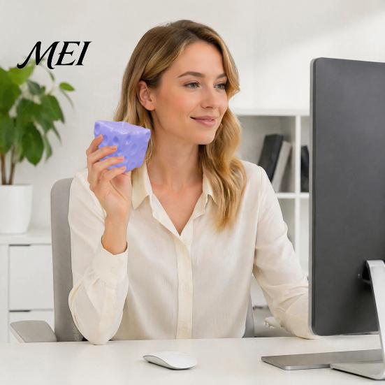 Office Desk Toys Blueberry Cheese Squeeze Toy, Stress Relief Block Sensory Slow Fidget Rising Cube Pinch Toy for Home Focus Aid
