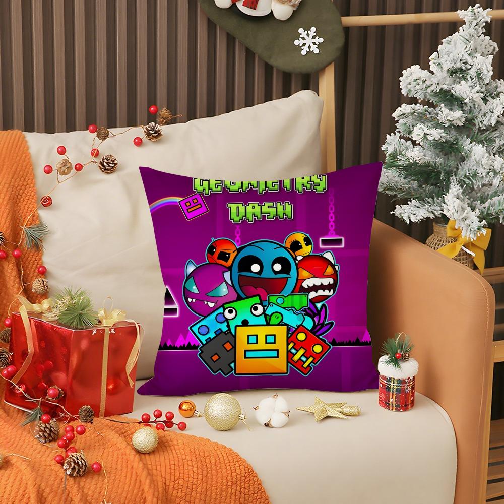 Арт G-Geometry Dash Видеоигра Наволочка Печать Наволочки Гостиная Диван Подушка Чехол Спальня Комната Декор