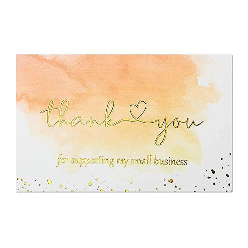 Black Thank You Greeting Cards, 50 Sheets/Pack