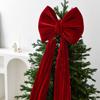 Flocked Super Large Christmas Tree Bow Extended Ribbon DIY Shopping Mall Christmas Tree Bow Reusable Christmas Tree Decoration