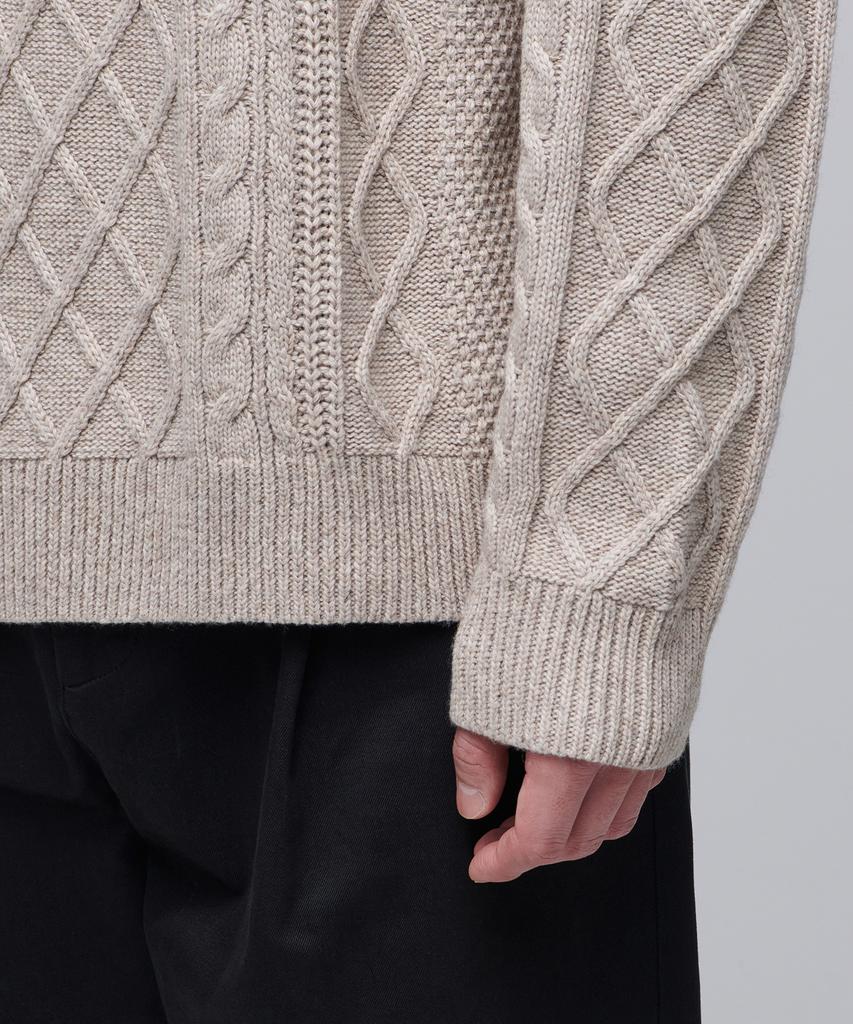 MUSINSA STANDARD Aran Cable Crew Neck Knit [Oatmeal]