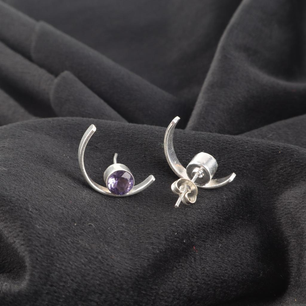 Иолит Драгоценный камень 925 Серебро Помолвка Бабочка Пусеты Подарок Дочери Бохо Серьги EE-145-5