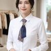 Oval Plaid Bow Tie Rhinestone Chain Decorative Neck Tie Preppy Necktie  British Academy Style