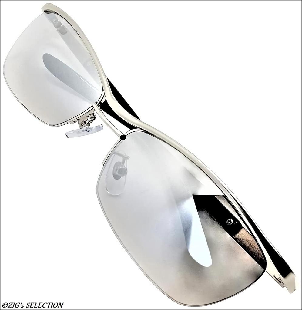 Можно использовать днем и ночью, матовый серебристый, полузеркальный, для улицы [ZIGs], ночь, 24-часовая защита, оправа, цвет, коричневый, солнцезащитные очки, мужские, повседневные,