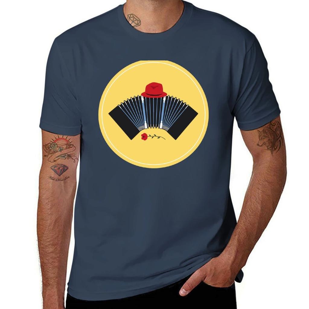 Argentine Tango Bandoneon Fedora and Rose Art TShirt Holiday Party TShirt for Unisex