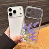 Прозрачный фиолетовый чехол для телефона Apple iphone 17 Pro Max 16 15 14 Plus 17Air Розовый цветок масляная живопись Ударопрочный чехол