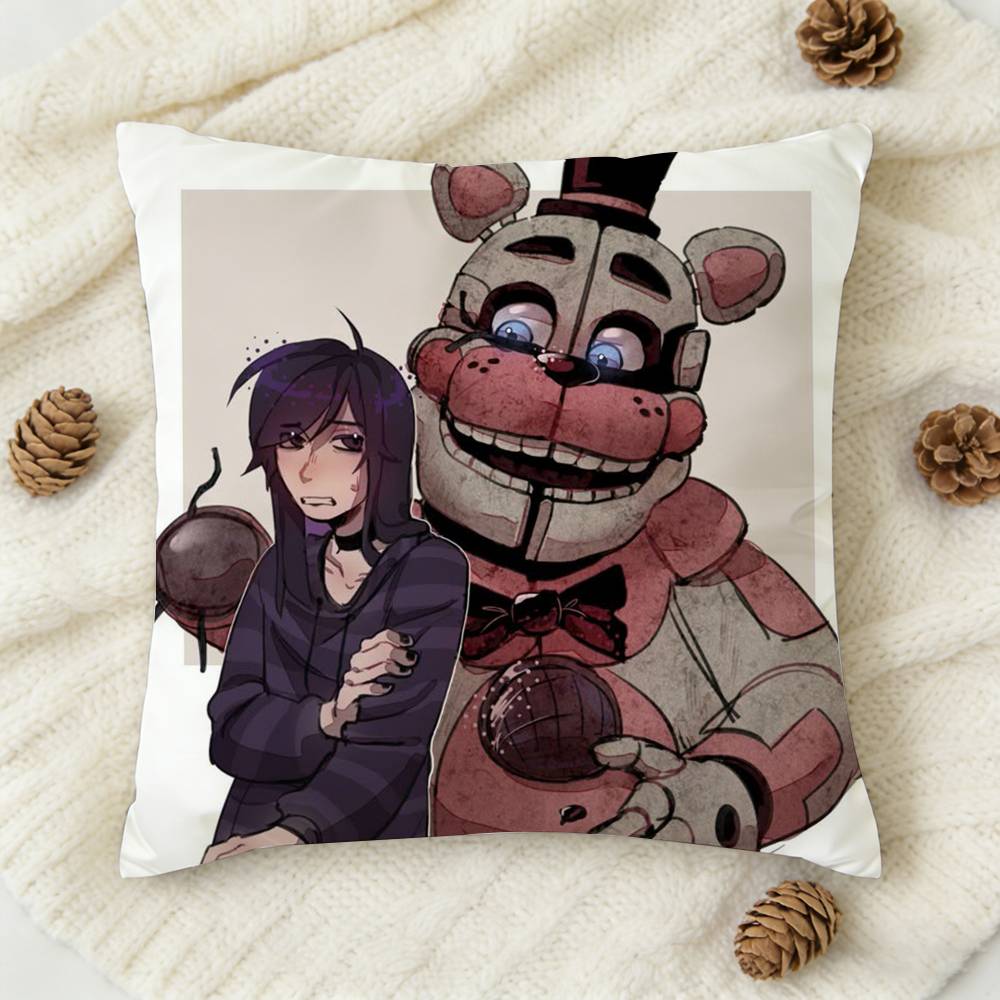 Декоративная квадратная наволочка с двусторонней печатью Fnaf FivenightsAtFreddys для дивана, гостиной, домашнего декора