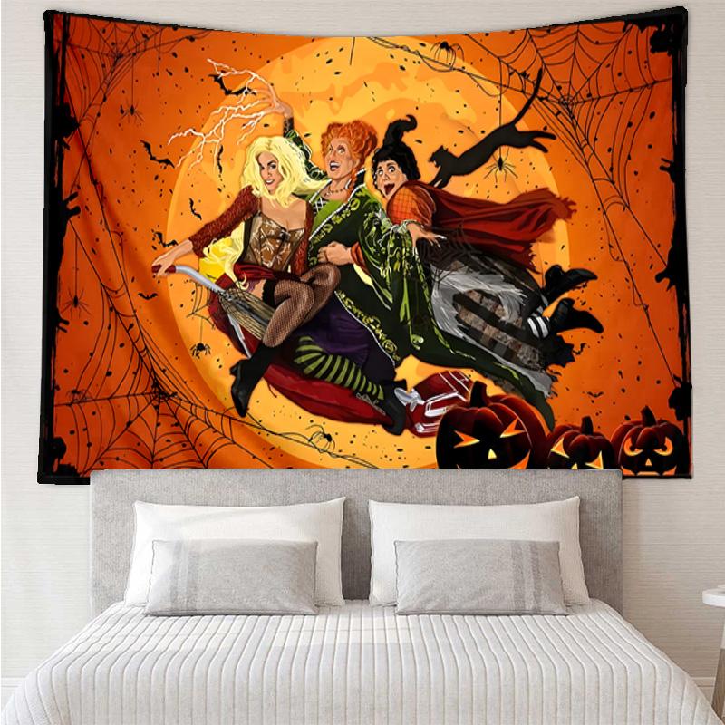 Halloween witch Tapestry Hanging for Bedroom,Livingroom, Playroom,Decor Art Room Wall Tapestry Holiday and Birthday Gifts