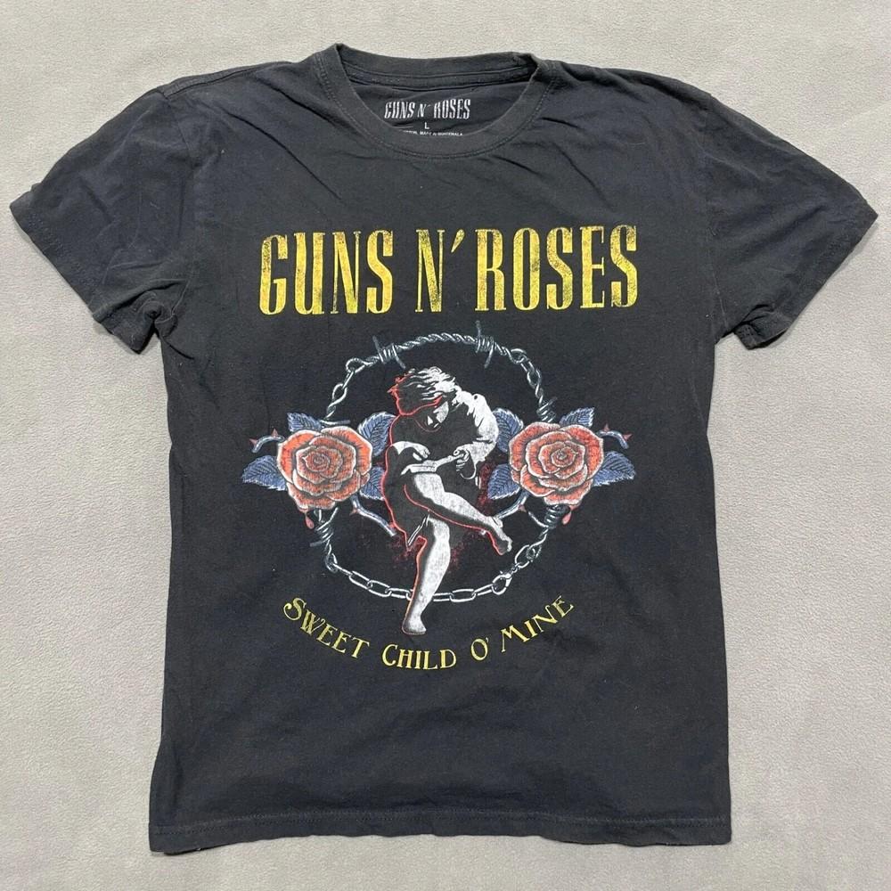 Футболка Guns N' Roses Винтажный Стиль Группа Рок Альбом Тур Металл Унисекс Футболка