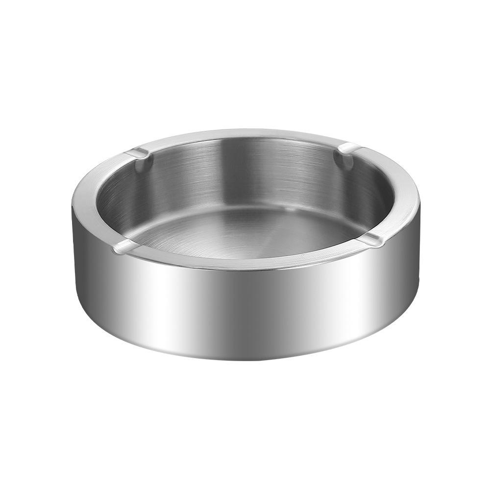 High-End Stainless Steel Ashtray for Home, Office, and Commercial Use - Creative, Large, and Drop-Proof