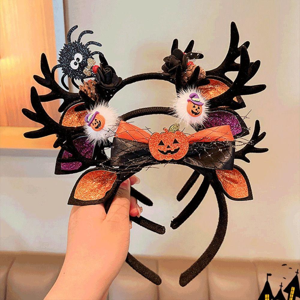 Плюшевый мяч летучая мышь бант призрак олень рога женские обручи для волос Хэллоуин повязки на голову корейский стиль повязки для волос