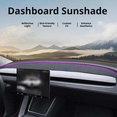 Защитная шторка-коврик для приборной панели Tesla Model Y Juniper 2026 2026 Накладка-чехол на приборную панель Защита от солнца из замши Автоаксессуары