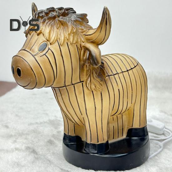 Витражная настольная лампа с изображением животных на батарейках, винтажный ночник с изображением животных для дома, офиса, спальни, детской комнаты, прикроватная настольная лампа