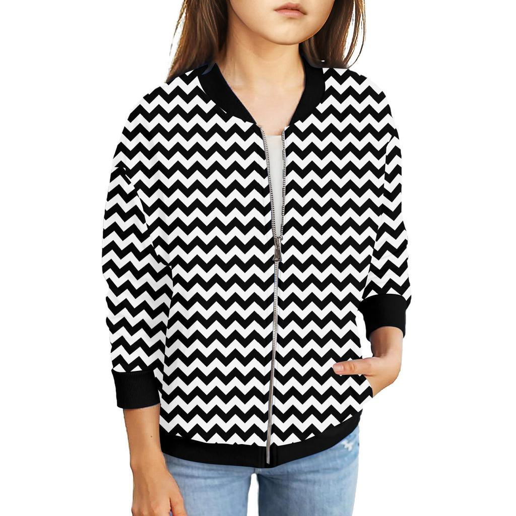 Куртки на молнии для девочек, детские осенние толстовки с длинными рукавами, верхняя одежда с карманами 5-15 лет