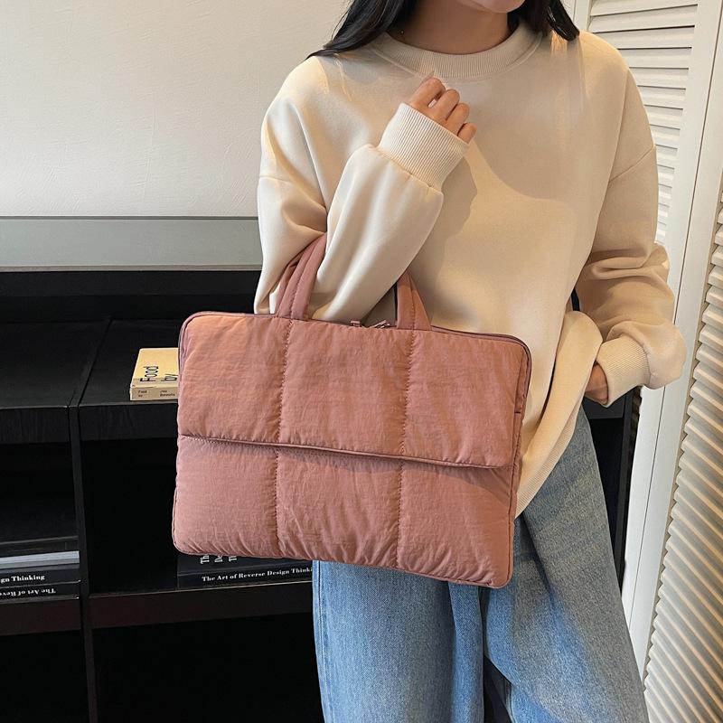 Корейская версия хлопковой сумки для ноутбука большой вместимости, простой повседневной стеганой сумки для одежды, модная трендовая сумка-тоут для работы