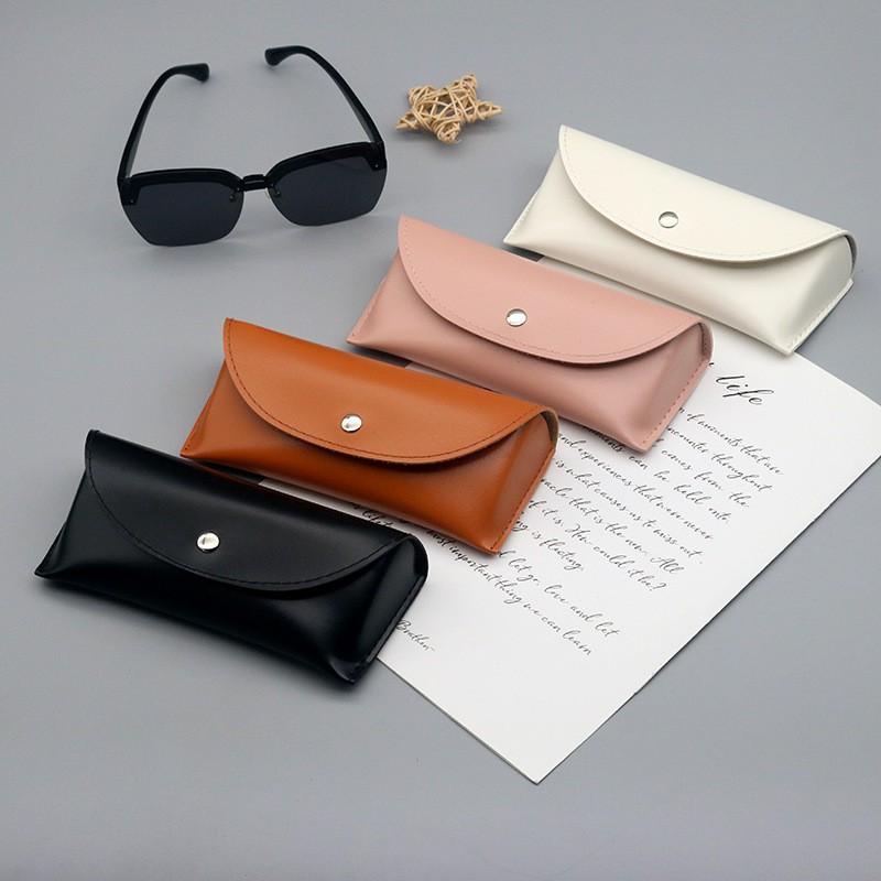 Premium PU Leather Flip Cover Eyewear Case Sunglasses Glasses Portable Travel Eye Protection Box With Stitched Detail