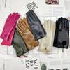 Pu Gloves Derong Women'S Fashion Commuting Small Hairball Warm Fashion Outdoor Driving Cycling Touch Screen Gloves
