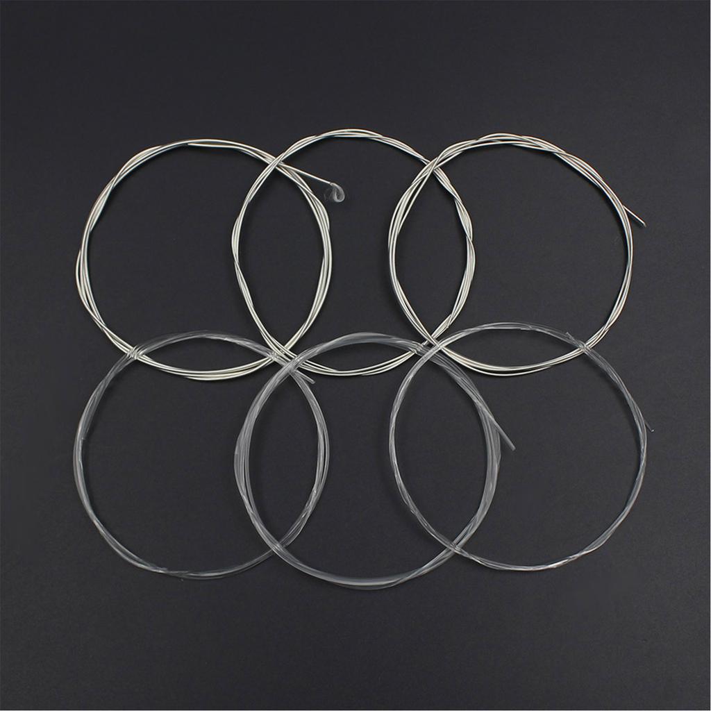 Acoustic Classical Guitar Strings Nylon Silver Plated Copper Alloy Wound, 6pcs Set (.028 .043)