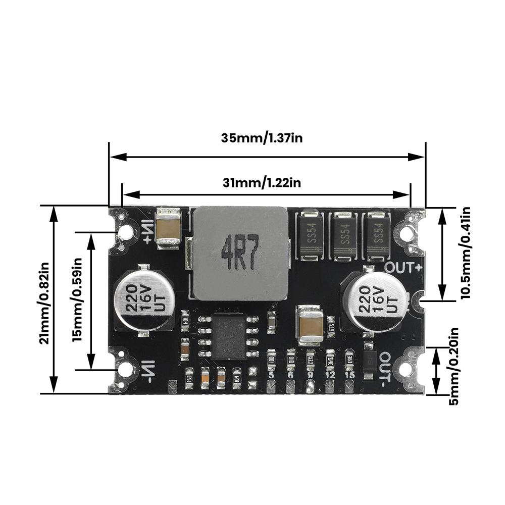 6A High-Power DC Step-Up Module DC 3-15V to 5V/6V/9V/12V/15V Short-Circuit Protection with TVS for DIY Power Supply