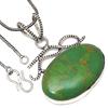 Подвеска с зеленым бирюзовым камнем, подарок ручной работы для нее, серебряное украшение 2 дюйма