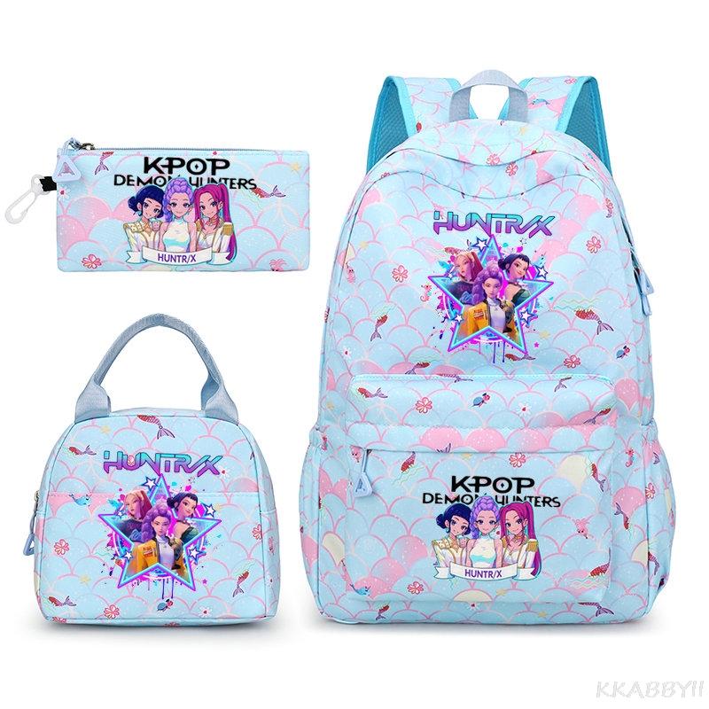 Fashion Backpacks 3pcs Rumi Mira Zoey HUNTR/ Boys School Bags For Women Girls Kawaii Capacity Mochilas