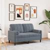 VidaXL 2-seater Sofa with Dark Grey Velvet Pillows 120 Cm, Sofa, Living Room Sofa, 2-seater Velvet Sofa, Sofa 3278210