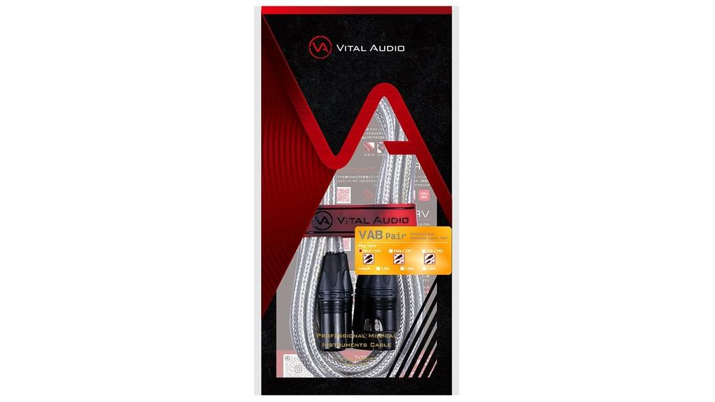 VITAL AUDIO VAB Pair-2.0m 3MX  3FX (VBP2MF) Balanced Cable (Pair) VAB Series XLR-M (Male)  XLR-F (Female) Microphone Cable, Noise Reduction, Heat
