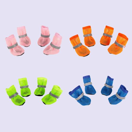 4 шт. обувь для собак, дышащая обувь для домашних животных, уличные пинетки для собак, летние, популярные, защита для лап собак, для прогулок, бега, бега