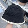 Age-reducing new fungus edge knitted bucket hat spring and summer basin hat showing small face soft top sun hat