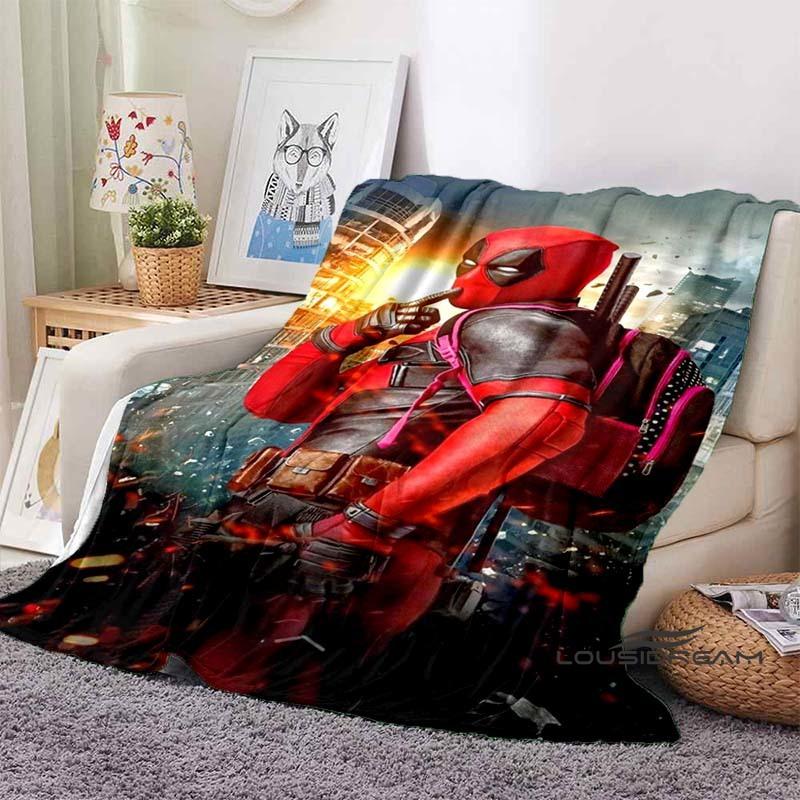 The 3D printed Deadpool flannel blanket is suitable for bedrooms, living rooms, beds, camping, picnics, offices, and other place