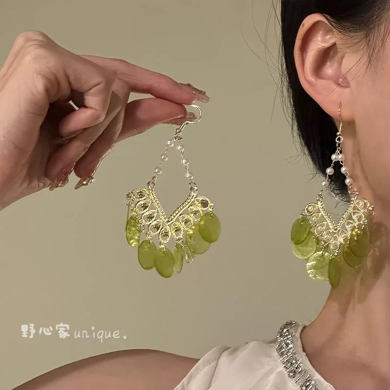 Этнический стиль Богемные серьги с бахромой модные преувеличенные серьги высокого класса с легкой роскошью женские ретро серьги в новом китайском стиле