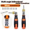 10 In 1 Multi-angle Bidirectional Ratchet Screwdriver Adjustable Angle Hidden Bit Magazine Portable Multifunctional Repair Tools