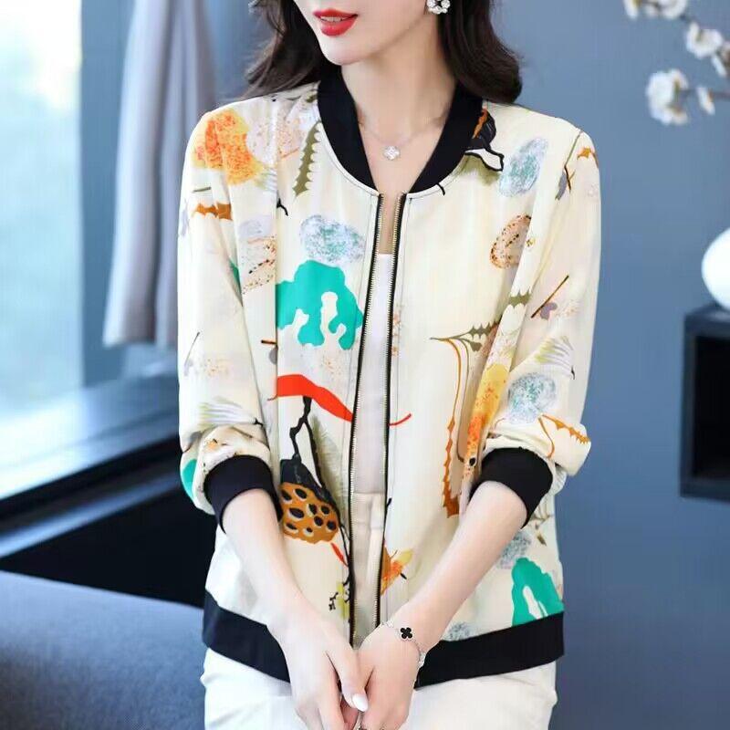 2025 Stylish Women's Large Ice Silk Sun Protection Chiffon Jacket - Long Sleeves, Beach and Holiday Ready