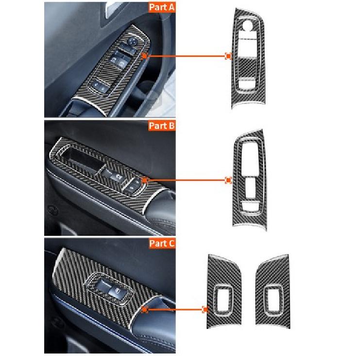 9Pcs Carbon Fiber Interior Door Control Cover Trim For Dodge Charger 2011-2014